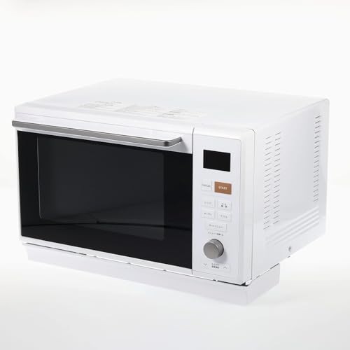 スチームオーブンレンジ25L一人暮らし二人暮らしフラットテーブルスチーム調理自動メニュー19種搭載角皿付きホワイトの特徴・詳細 画像