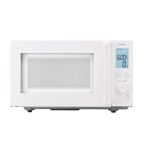 TWINBIRD(ツインバード) 電子レンジ 20L フラットテーブル 単機能 一人暮らし 小型 単機能電子レンジ 自動あたため機能 赤外線センサー ヘルツフリー 静音 おしゃれ 700W お手入れ簡単 ホワイト EDR-E273Wの外観・全体像 画像