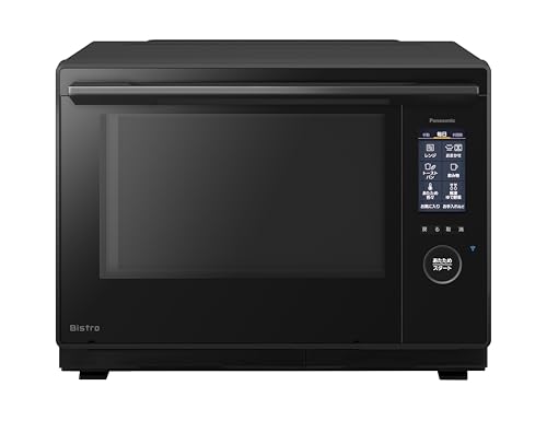 パナソニック オーブンレンジ スチーム ビストロ 最高峰モデル 30L 2段 おまかせグリル 高精細・64眼スピードセンサー 時短料理 スマホ連携 ブラック NE-UBS10D-Kの外観・全体像 画像