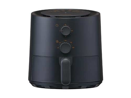 【1〜2人にちょうどいい】コイズミ ノンフライヤー コンパクト エアフライヤー レシピブック付属 ブラック KNF-0701/K 【Amazon.co.jp限定】の外観・全体像 画像