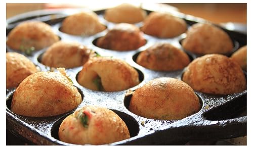 イシガキ 鉄鋳物 たこ焼き器 16穴 ブラック 縦20×横20×高さ3.5cm ガス火 対応 3965の特徴・詳細 画像