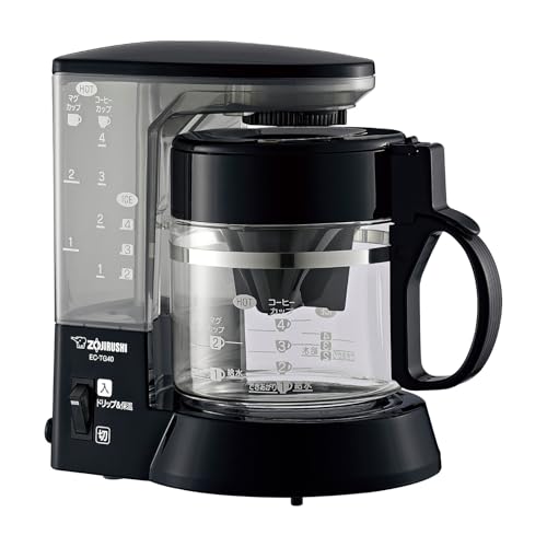 【Amazon.co.jp 限定】象印マホービン コーヒーメーカー 4杯用 珈琲通 ドリップ式 ガラス容器 ペーパーフィルター ブラック EC-TG40AM-BAの外観・全体像 画像