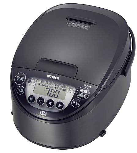 【WEB限定】タイガー魔法瓶 炊飯器 5.5合 全2サイズ IH 日本製 炊きたて 遠赤厚釜 調理 早炊き 時短洗浄 冷凍ご飯 少量高速 内ぶた 食洗機対応 お手入れ簡単 環境配慮モデル しゃもじなし ブラック JPN-N100Kの外観・全体像 画像
