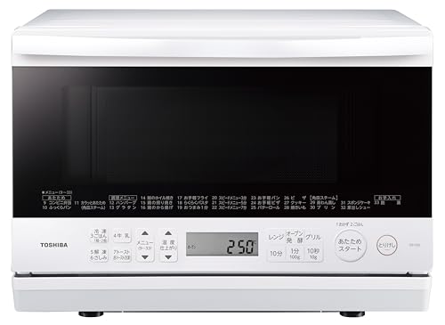 TOSHIBA(東芝) スチームオーブンレンジ 石窯オーブン 23L ER-Y60(W) グランホワイト 250℃ フラットテーブル 電子レンジ 赤外線センサー ノンフライ調理 簡単お手入れ 小型 新生活 一人暮らしの外観・全体像 画像