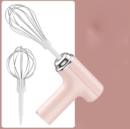 折りたたみ式・ハンドミキサ 3段階スピード調整 ハンドミキサーコードレス ワンプッシュ操作 ビーター2本付属 ビーター取外し可能 キッチン用 調味料・卵・ジャム 泡立て器 電動 スリム コンパクト 304ステンレス (ピンク,B)の外観・全体像 画像