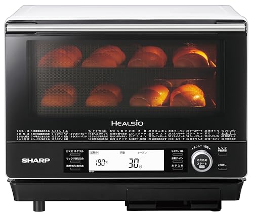 シャープ ウォーターオーブン ヘルシオ AX-XJ1-W ホワイト 30L 2段調理 コンベクション トースト機能の外観・全体像 画像