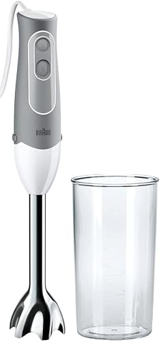 ブラウン ハンドブレンダー マルチクイック5 MQ500GY 軽量 離乳食 下ごしらえ スムージー スープ つぶす 混ぜる 簡単操作 時短 1台2役 350W お手入れ簡単 食洗機 ドイツ設計の外観・全体像 画像