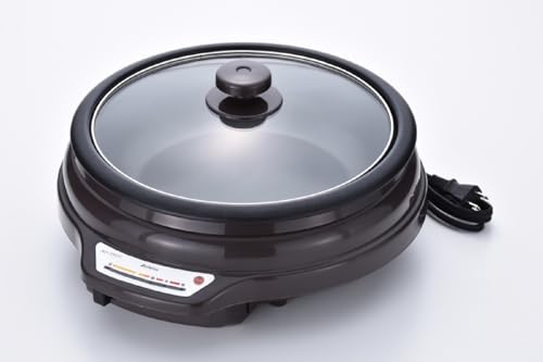 Abitelax アビテラックス 電気グリル鍋 AGN31G-T 3L 深型 脱着式 ガラス蓋 1200W 3～5人用 鍋深さ7cm 深型ホットプレート 鍋 グリル プレート おでん 鍋 焼き肉 電気の外観・全体像 画像