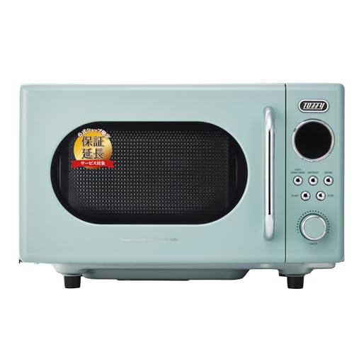 【延長保証付き】【Toffy/トフィー】 電子レンジ K-DR3 コンパクト 16L フラットテーブル 消音機能 長い電源コード レトロ 新生活 ひとり暮らし ふたり暮らし ペールアクアの外観・全体像 画像