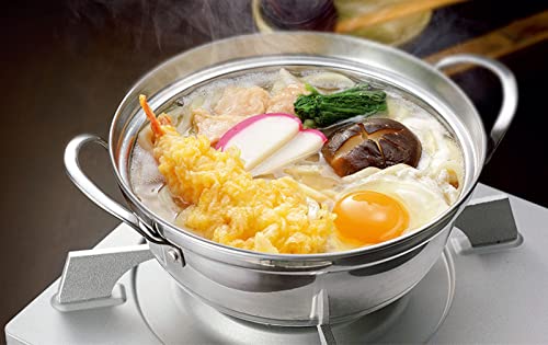 カクセー(Kakusee) 卓上 こぶり鍋 18cm 1~2人用 サビにくい ステンレス製 両手鍋 ガラス蓋付き 小さめ 軽量 ガスコンロ IH対応 四季彩 FSC-01 シルバーの特徴・詳細 画像