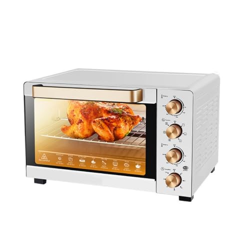 JNNJ【2025新登場】オーブンレンジ 30l、烤箱、ノンフライオーブン、 電子レンジ 大容量 一人暮らし二人暮らし 多機能60HZ 透明窓 シンプル操作 360°空気循環 oven for baking convection oven baking 家庭用 引越し 結婚祝いプレゼント (ホワイト 40L)の外観・全体像 画像