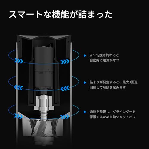 TIMEMOREコーヒーミル電動タイムモアコーヒーグラインダーS2C-042-EI特許取得八角刃ブレード30段階調整エスプレッソ/プールオーバー/フレンチプレス/モカポット対応コンパクト設計家庭用コーヒー豆粉砕機(ブラック)の特徴・詳細 画像