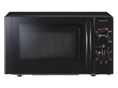 【Amazon.co.jp限定】 コイズミ 単機能 電子レンジ 17L ターンテーブル 【50Hz専用】 東日本 一人暮らし 簡単操作 ダイヤル式 大きめ文字 ブラック KRD-1701/K5の外観・全体像 画像