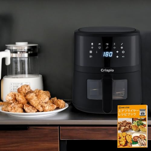 【この一台で、手軽に多彩な料理を】 SKK ノンフライヤー 4.5L 大型 家庭用 電気フライヤー エアフライヤー タッチパネル 温度調整 揚げ物 惣菜 可視窓 【日本企業】の外観・全体像 画像