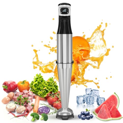 LAZYME ハンドブレンダー 【無段階変速】電動ハンドミキサー フードプロセッサー 離乳食/スムージー/下ごしらえ/スープメーカー/氷も砕ける 1台多役 ギフト プレゼント 時短 フードプロセッサー ミキサー ジューサー 氷・肉・果物・野菜 調理器具の外観・全体像 画像