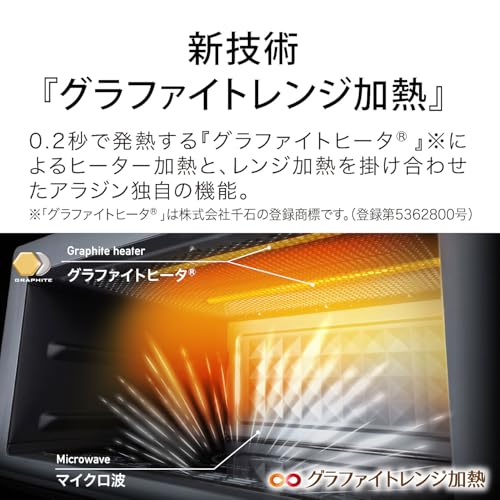 Aladdin(アラジン) グラファイトオーブンレンジ 22L フラットテーブル トースト機能付き グリル機能付き 簡単お手入れ 赤外線センサー レシピブック付き グリーン AEM-G14A(G)の特徴・詳細 画像