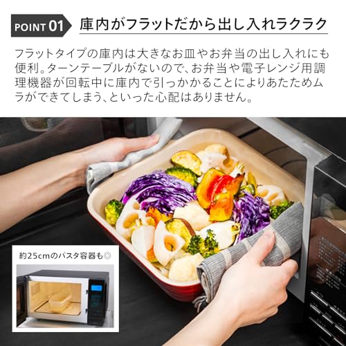 TWINBIRD(ツインバード) 電子レンジ ヘルツフリー 単機能 一人暮らし フラットテーブル 20L 4段階出力切替 600W 15分タイマー ミラーガラス ブラック DR-4259Bの特徴・詳細 画像