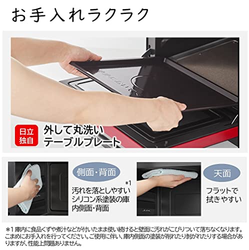日立 スチーム オーブンレンジ ヘルシーシェフ 22L MRO-S7Y R レッドの特徴・詳細 画像