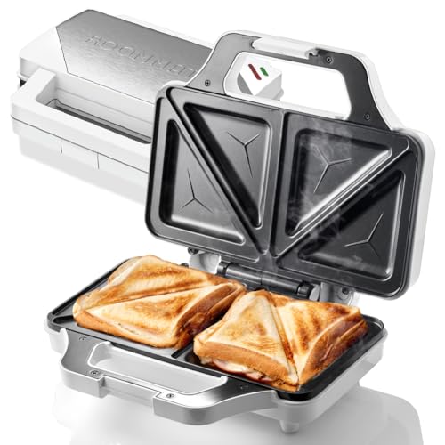 【FaFe】 ホットサンドメーカー フッ素コーティング 自動ロック サーモスタット付き ホワイトの外観・全体像 画像