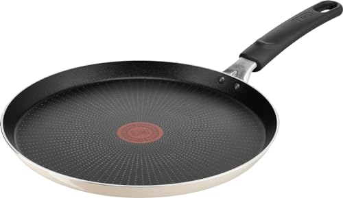 ティファール クレープパン 27cm 浅型 パンケーキ ガス火専用 PFOAなどの有害物質不使用 こびりつきにくさ長持ち 「ボナペティ フレンチパン」 ベージュ B68811の外観・全体像 画像