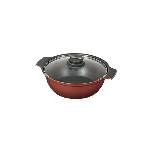 パール金属 鍋 卓上鍋 20cm ガラス蓋付 IH対応 ふっ素加工 2~3人用 旨味 HB-6963の外観・全体像 画像