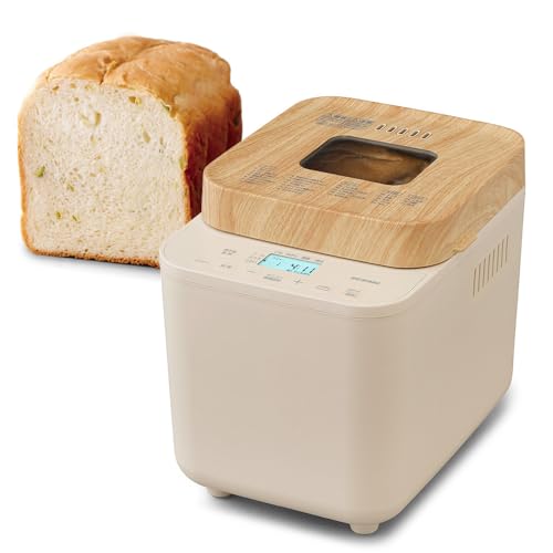 アイリスオーヤマ ホームベーカリー 27メニュー レシピBOOKメニュー50種 レシピ 付き パン生地 うどん そば 米粉パン対応 ジャム 甘酒 1斤 ピザ 餅つき機 プレゼント ミトンセット IBM-010-C サンドベージュの外観・全体像 画像