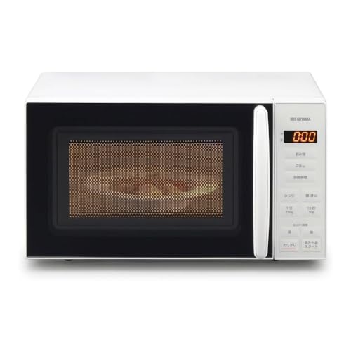 アイリスオーヤマ 電子レンジ 17L ターンテーブル ヘルツフリー 単機能 全国対応 PMG-T179-W ホワイトの外観・全体像 画像