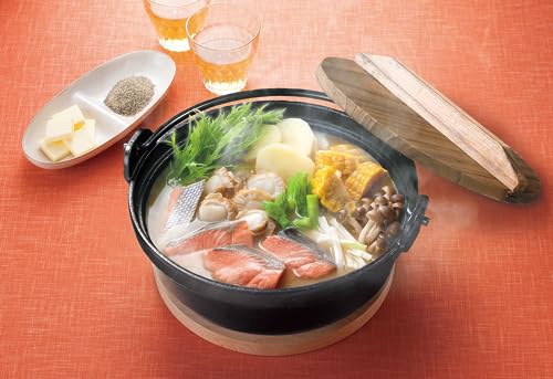 イシガキ いろり鍋 黒 17cm 木蓋付き 鍋 ガス火 IH 対応 鉄鋳物 3984の詳細・まとめ 画像