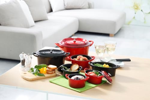 イシガキ 両手鍋 鉄鋳物 ボン・ボネール ココット ガス火 IH 兼用 レッド 22cmの特徴・詳細 画像