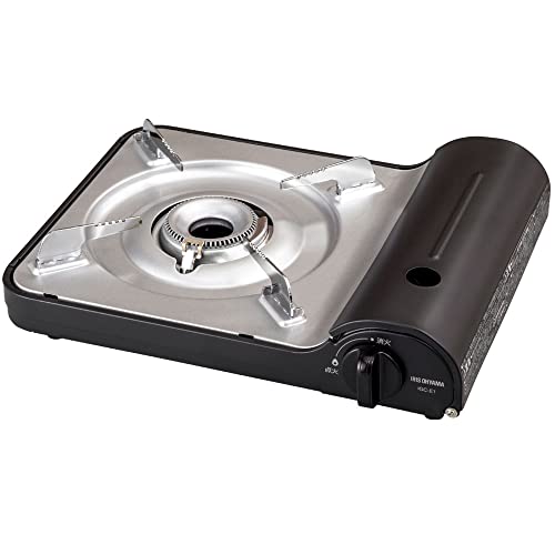 アイリスオーヤマ カセットコンロ アルミニウム チャコール アウトドア キャンプ 防災対策 卓上コンロ 鍋 すき焼き 焼肉 ホームパーティー IGC-E1-Hの外観・全体像 画像