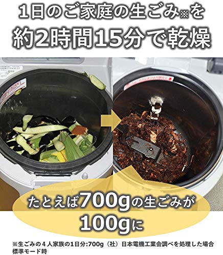 【助成金対象】パナソニック 生ゴミ処理機 家庭用 コンポスト 温風乾燥式 6L シルバー MS-N53XD-Sの特徴・詳細 画像