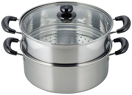 和平フレイズ 二段蒸し器 ヴェンセ 26cm ガラス蓋付 IH対応 ステンレス VR-8182の外観・全体像 画像