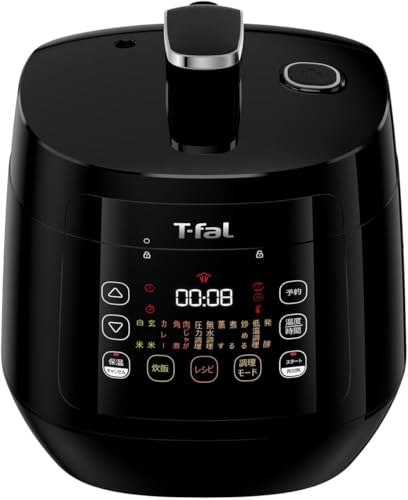 【オンライン限定】 ティファール 電気圧力鍋 3L 4人用 時短 おまかせ手料理 1台12役 自動調理 無水調理 「ラクラ・クッカー コンパクト」 独自の煮込み鍋 レシピブック付き ブラック CY3518JPAの外観・全体像 画像