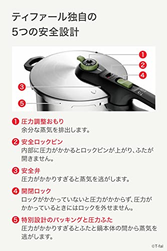 ティファール 圧力鍋 6.2L IH対応 4~6人用 片手鍋 セキュア トレンディ 10年保証 P2580704の詳細・まとめ 画像