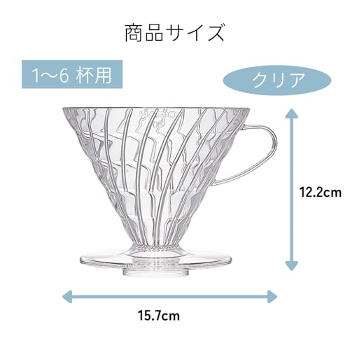 HARIO(ハリオ) V60 透過ドリッパー 03 クリア 1~6杯用 コーヒー ハンドドリップ 日本製 VDR-03-Tの詳細・まとめ 画像