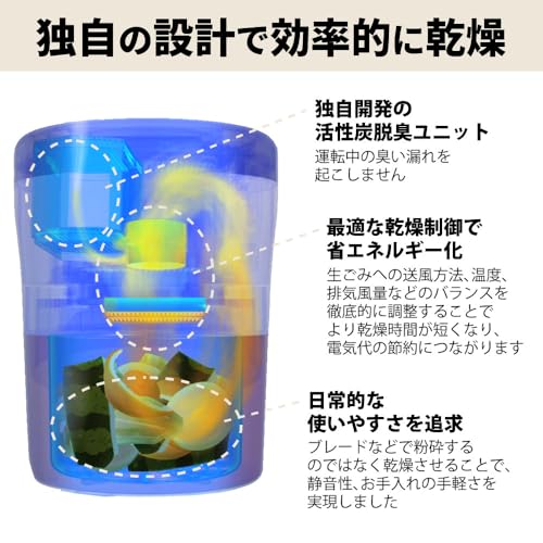 パリパリキュー ライト 生ゴミ処理機 家庭用 温風乾燥式 助成金対象 PCL-35-GSWの特徴・詳細 画像