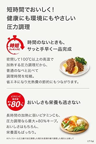 ティファール 圧力鍋 6.2L IH対応 4~6人用 片手鍋 セキュア トレンディ 10年保証 P2580704の特徴・詳細 画像
