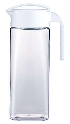 アスベル 冷水筒 2.1L 麦茶ポット 耐熱 ピッチャー タテヨコ置ける 横にできる 2リットル 2L 洗いやすい プラスチック 水差し スクリューロック 衛生的 白 ホワイト 注ぎやすい 茶しぶ不着防止加工 ドリンクビオ VIO D211 A8041 ASVELの外観・全体像 画像
