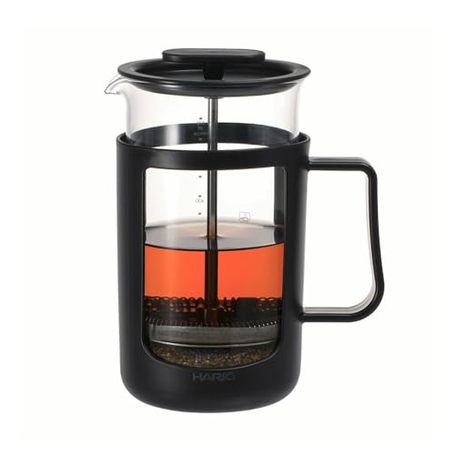 HARIO(ハリオ)カフェプレス・U プレス式コーヒー 耐熱ガラス 実用容量600ml ブラック CPU-4-Bの外観・全体像 画像