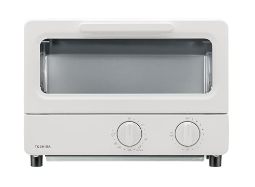 TOSHIBA(東芝) トースター オーブントースター 2枚焼き HTR-PZ3(W) ミルキーホワイト 温度調節機能付き 受皿付き タイマー15分の外観・全体像 画像