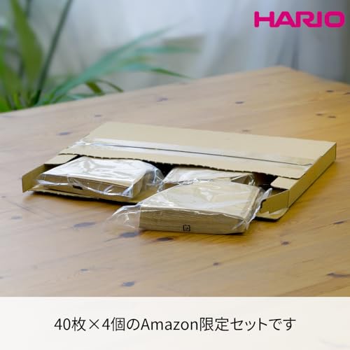 HARIO(ハリオ) V60 コーヒーフィルター 1~4杯用 160枚入り 40枚×4個セット 日本製 FSC認証製品 ペーパー 02 M みさらし VCF-02-40M-4S-AZ＋の特徴・詳細 画像