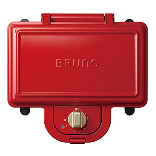 ブルーノ BRUNO ホットサンドメーカー 耳まで焼ける 電気 ダブル レッド BOE044-RDの外観・全体像 画像