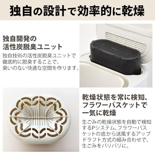 パリパリキュー 生ゴミ処理機 家庭用 温風乾燥式 助成金対象 PPC-11-WHの特徴・詳細 画像