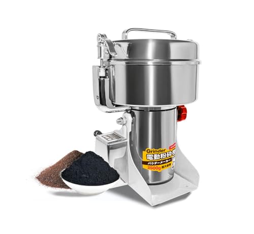 Kurflo 2500g粉砕機 粉末ミル 電動ミル 業務用 家庭用 電動粉砕機 製粉機 粉末ミル 電動グラインダー スパイスミル パウダーメーカー 穀物 穀類 薬 飼料 漢方薬 調味料 グラインダー 生薬・スパイスの製粉の外観・全体像 画像