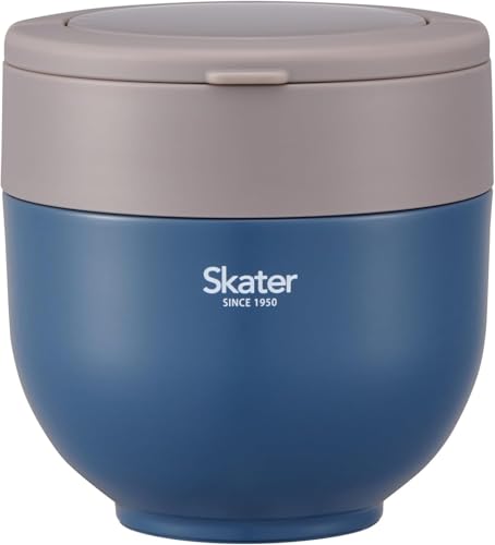 スケーター(Skater) 保温 保冷 丼ぶり ランチジャー 800ml 折りたたみハンドル付 抗菌 アッシュブルー LDNO8AGの外観・全体像 画像