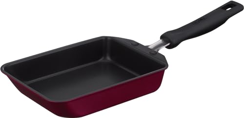 サーモス デュラブルシリーズ 玉子焼きフライパン 13cm レッド ガス火・IH対応 焦げつきにくい 耐久性コーティング PFOA PFOS不使用 KFM-013E Rの外観・全体像 画像
