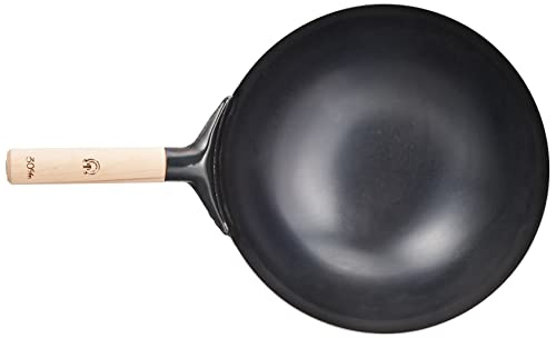 遠藤商事 TKG 中華鍋 北京鍋 27cm 木製ハンドル 片手 サイズ:φ270×深さ78mm 重量:1000g 材質:鉄 中華料理の定番 強火で一気に炒める調理に最適 業務用 APK12027の特徴・詳細 画像