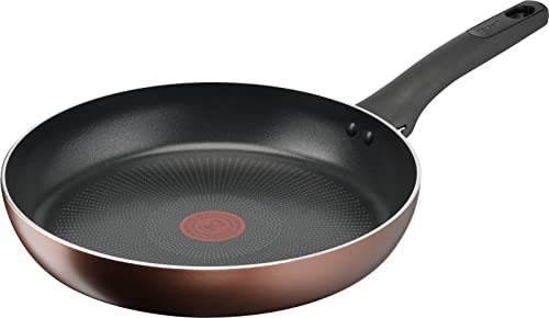 ティファール フライパン 28cm IH ガス火対応 PFOAなどの有害物質不使用 こびりつきにくさ長持ち 「IHチタン･エクセレンス モカ フライパン」 ブラウン G17206の外観・全体像 画像