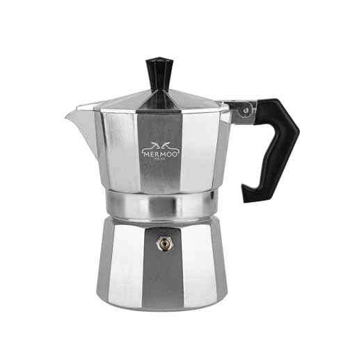 MERMOO YILAN 直火エスプレッソメーカー 3Cup 150ml モカポット アルミ コーヒーメーカー アウトドア コーヒー エスプレッソマシンの外観・全体像 画像