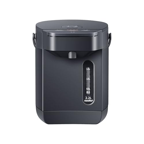COMFEE' 電気ポット 電動お湯ポット 2.2L マイコン 保温温度調整 安全ロック 湯量選択 機能 省エネ インディゴグレーの外観・全体像 画像